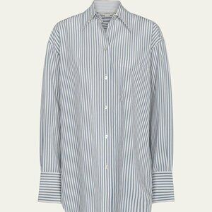 Vince Furrow Stripe Button-Front Shirt